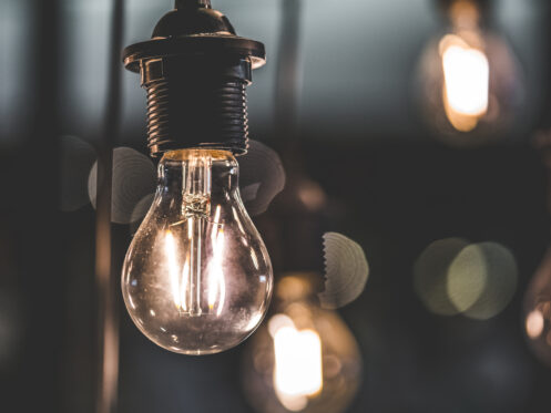 Hanging light bulbs in a Denver home